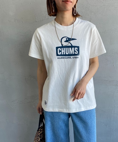 CHUMS（チャムス）の「[CHUMS/チャムス] BOOBY FACE ロゴプリントTシャツ（Tシャツ/カットソー・レディース・ホワイト/ネイビー/ホワイト×ネイビー・L）」の11枚目の写真