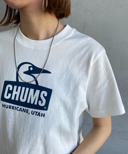 CHUMS（チャムス）の「[CHUMS/チャムス] BOOBY FACE ロゴプリントTシャツ（Tシャツ/カットソー・レディース・ホワイト/ネイビー/ホワイト×ネイビー・L）」の16枚目の写真