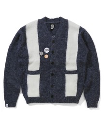 STRIPE KNIT CARDIGAN WITH BADGE