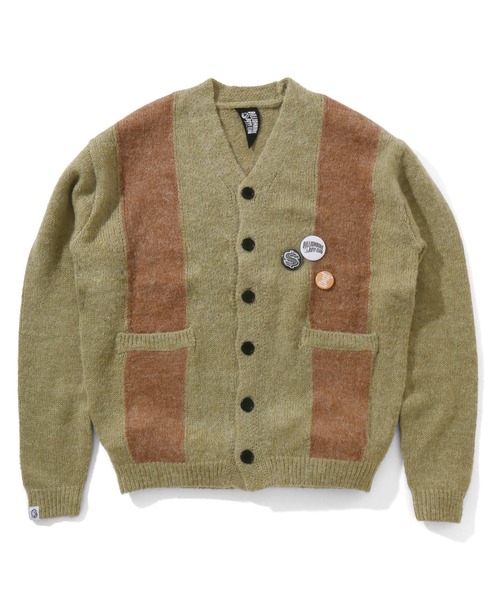 BILLIONAIRE BOYS CLUB(ビリオネア・ボーイズ・クラブ)の「STRIPE KNIT CARDIGAN WITH BADGE(カーディガン/ボレロ・メンズ・ベージュ/ミント/ネイビー・MEDIUM/X-LARGE/LARGE)」の3枚目の写真