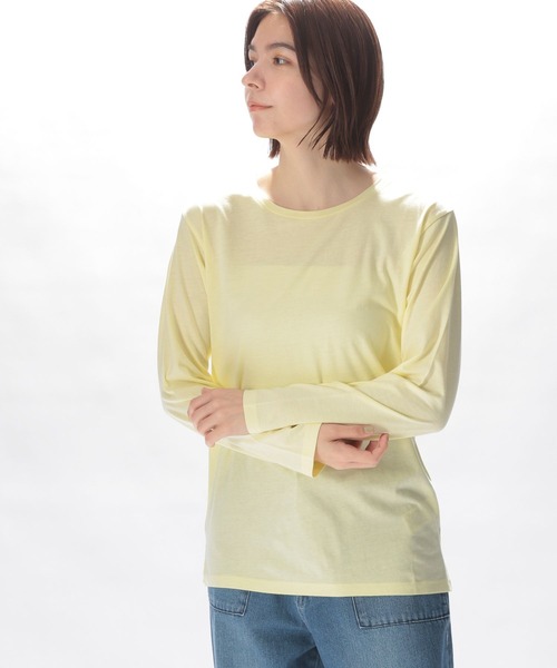 niko and...(ニコアンド)の「オーガニックコットンテンセルロンT(Tシャツ/カットソー・レディース・ライトブルー/オフホワイト/ピンク/イエロー/ライトグリーン・MEDIUM/LARGE)」の4枚目の写真