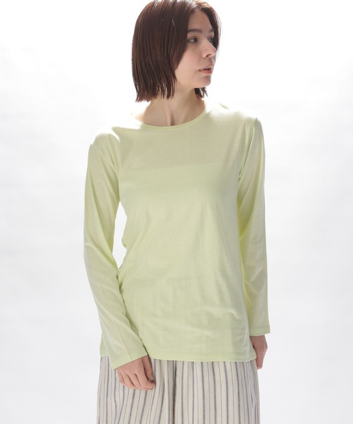 niko and...(ニコアンド)の「オーガニックコットンテンセルロンT(Tシャツ/カットソー・レディース・ライトブルー/オフホワイト/ピンク/イエロー/ライトグリーン・MEDIUM/LARGE)」の3枚目の写真