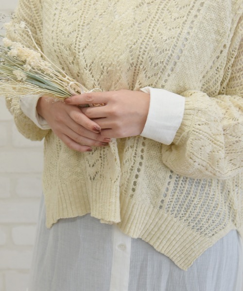 sango（sango）の「ニットVネックプルオーバー（ニット/セーター・レディース・ブラウン/オレンジ/アイボリー・FREE）」の16枚目の写真