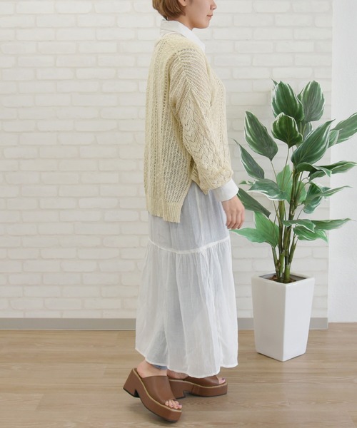 sango（sango）の「ニットVネックプルオーバー（ニット/セーター・レディース・ブラウン/オレンジ/アイボリー・FREE）」の17枚目の写真