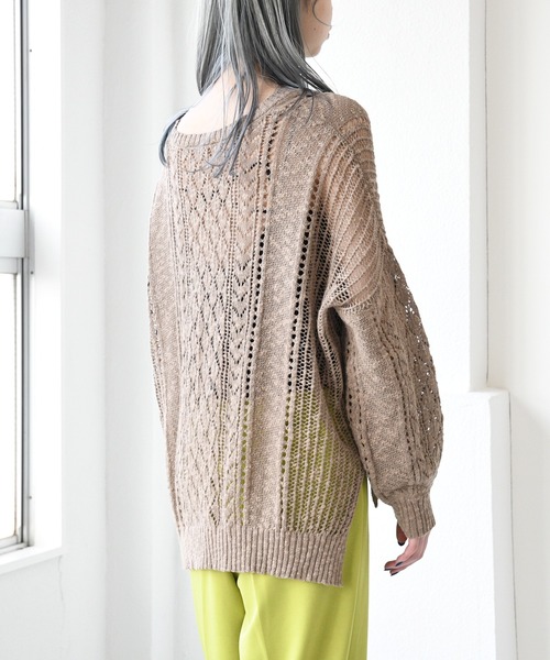 sango（sango）の「ニットVネックプルオーバー（ニット/セーター・レディース・ブラウン/オレンジ/アイボリー・FREE）」の5枚目の写真