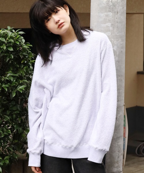 ROOPTOKYO(ループトウキョウ)の「mocT/モクティ PILE LOOPWHEEL CREWNECK SWEAT パイル地スウェット(スウェット・メンズ・ホワイト/グレー・M/L/XL)」の1枚目の写真