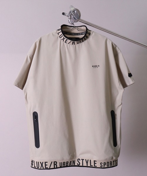 LUXE/R GOLF ストレッチ モックネック ナイロントレーナー LUXE/R ゴルフウェア Tシャツ ロンT メンズ レディース 長袖