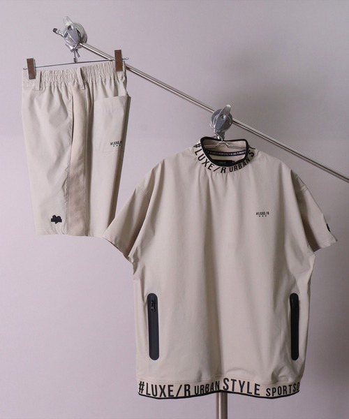 LUXE/R GOLF ストレッチ モックネック ナイロントレーナー LUXE/R ゴルフウェア Tシャツ ロンT メンズ レディース 長袖