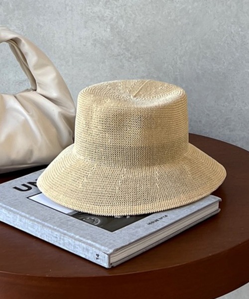 DouDou（ドゥドゥ）の「ペーパーサーモバケットハット（ハット・レディース・ブラック/ベージュ・FREE）」の2枚目の写真