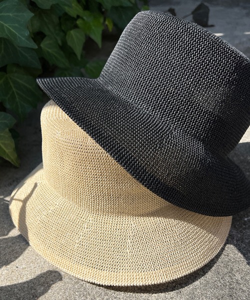 DouDou（ドゥドゥ）の「ペーパーサーモバケットハット（ハット・レディース・ブラック/ベージュ・FREE）」の3枚目の写真