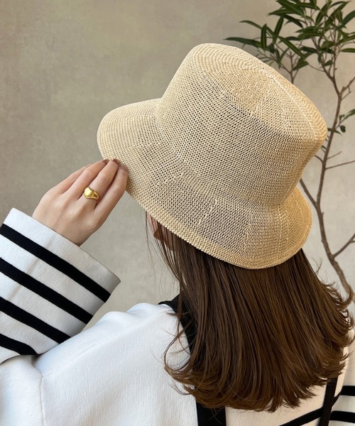 DouDou（ドゥドゥ）の「ペーパーサーモバケットハット（ハット・レディース・ブラック/ベージュ・FREE）」の14枚目の写真