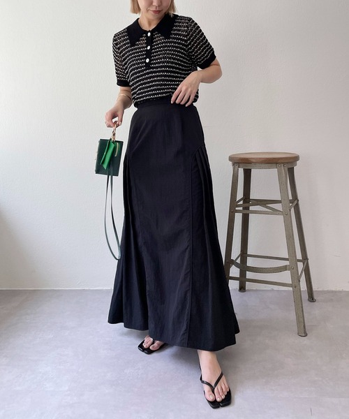 CAPRICIEUX LE'MAGE（カプリシューレマージュ）の「透かしボーダー襟付ニット（ニット/セーター・レディース・ブラック/ホワイト系その他・FREE）」の17枚目の写真