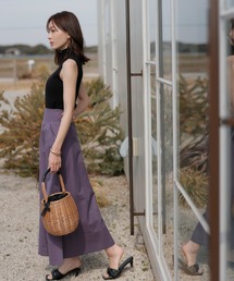 新品✨anuans アニュアンス　ハイウエストタックフレアスカート　レッド S anuans（アニュアンス）の「ハイウエストタックフレアスカート