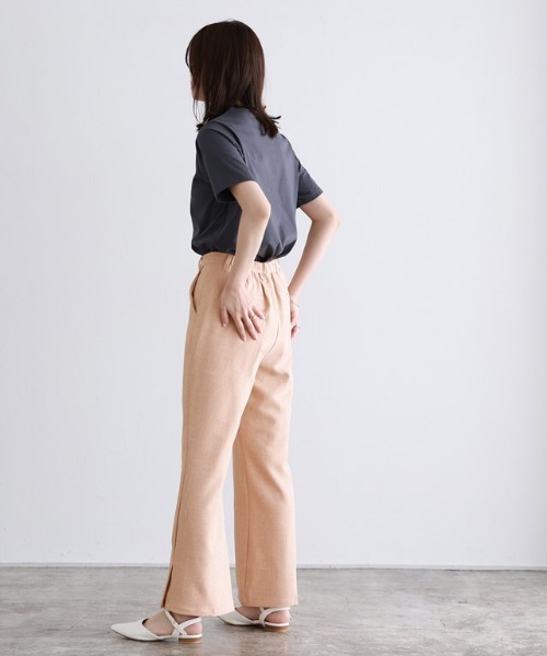 セール】リネンライクセミフレアパンツ(その他パンツ セール】リネンライクセミフレアパンツ(その他パンツ