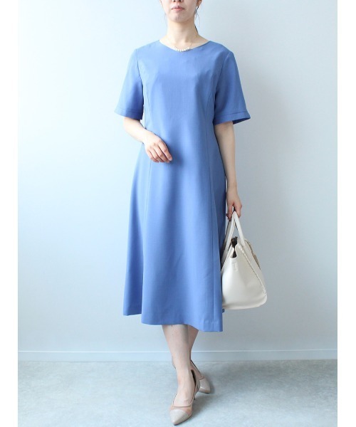 fleur by mint breeze(フルールバイミントブリーズ)の「【M~5L 大きいサイズ】Vネック Aライン ワンピース(ワンピース・レディース・ネイビー/ブルー・LL/3L/4L/5L/M/L)」の13枚目の写真