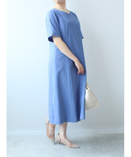 fleur by mint breeze(フルールバイミントブリーズ)の「【M~5L 大きいサイズ】Vネック Aライン ワンピース(ワンピース・レディース・ネイビー/ブルー・LL/3L/4L/5L/M/L)」の17枚目の写真
