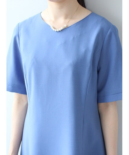 fleur by mint breeze(フルールバイミントブリーズ)の「【M~5L 大きいサイズ】Vネック Aライン ワンピース(ワンピース・レディース・ネイビー/ブルー・LL/3L/4L/5L/M/L)」の19枚目の写真