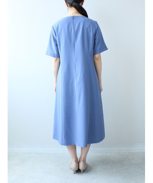 fleur by mint breeze(フルールバイミントブリーズ)の「【M~5L 大きいサイズ】Vネック Aライン ワンピース(ワンピース・レディース・ネイビー/ブルー・LL/3L/4L/5L/M/L)」の12枚目の写真