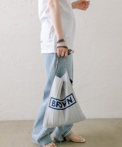 THEATRE PRODUCTS（シアタープロダクツ）の「【THEATRE PRODUCTS】KNIT SHOULDER BAG（ショルダーバッグ・レディース・ネイビー/グレー・FREE）」の5枚目の写真