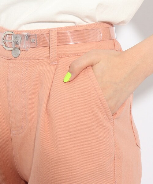 カフェオレ♡★新品 ピンクラテ★りぼんパ－ルトップス 130 PINK-latte（ピンクラテ）の「◇クリアベルト付きカラーショートパンツ