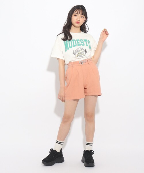 PINK-latte（ピンクラテ）の「◇クリアベルト付きカラーショートパンツ