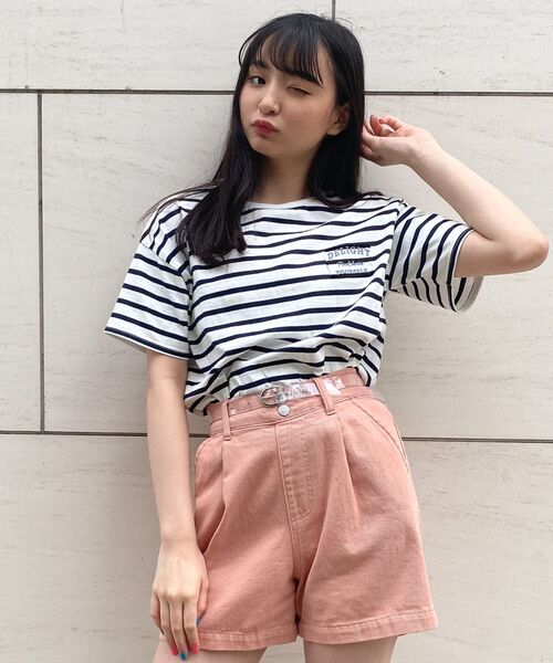PINK-latte（ピンクラテ）の「◇クリアベルト付きカラーショートパンツ