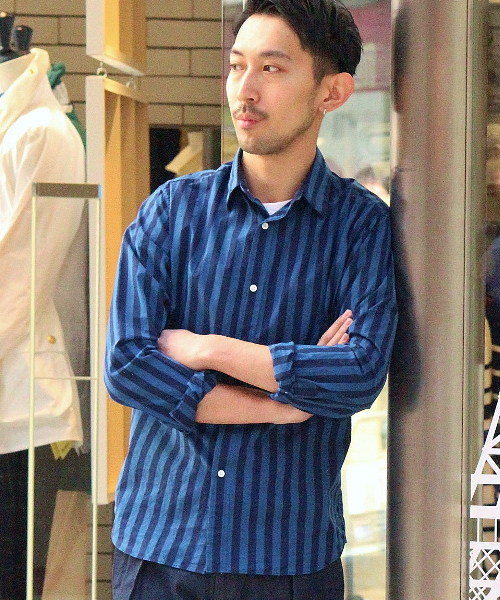 EDIFICE（エディフィス）の「◇インディゴモチーフショートレギュラーシャツ（シャツ/ブラウス・メンズ・ブルー系その他/ブルー/ネイビー・44/48/46/50）」の3枚目の写真