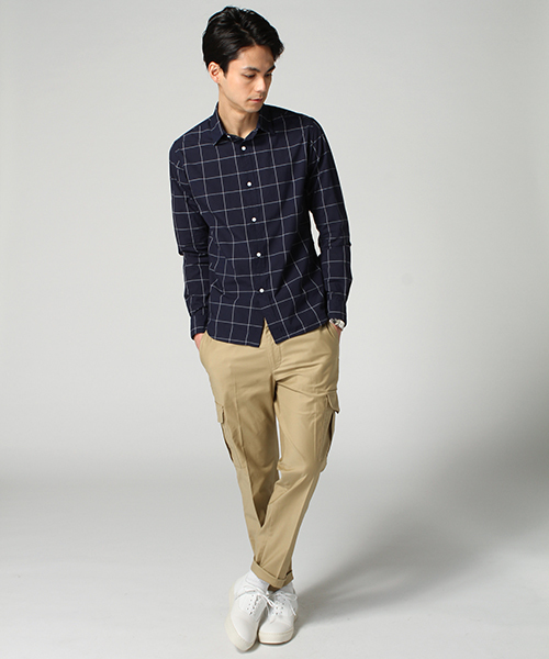 EDIFICE（エディフィス）の「◇インディゴモチーフショートレギュラーシャツ（シャツ/ブラウス・メンズ・ブルー系その他/ブルー/ネイビー・44/48/46/50）」の2枚目の写真