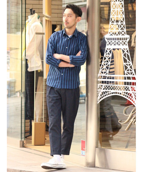 EDIFICE（エディフィス）の「◇インディゴモチーフショートレギュラーシャツ（シャツ/ブラウス・メンズ・ブルー系その他/ブルー/ネイビー・44/48/46/50）」の18枚目の写真