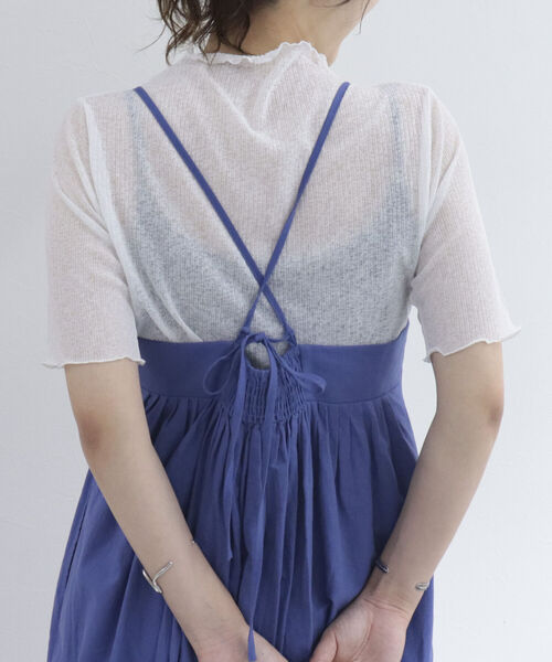 fredy emue（フレディエミュ）の「シアー半袖プルオーバーカットソー（Tシャツ/カットソー・レディース・ブラック/オフホワイト/ミント/サーモンピンク・38）」の14枚目の写真