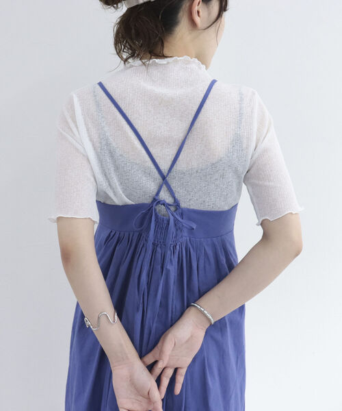 fredy emue（フレディエミュ）の「シアー半袖プルオーバーカットソー（Tシャツ/カットソー・レディース・ブラック/オフホワイト/ミント/サーモンピンク・38）」の11枚目の写真