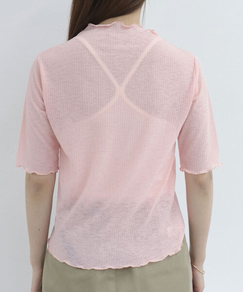 fredy emue（フレディエミュ）の「シアー半袖プルオーバーカットソー（Tシャツ/カットソー・レディース・ブラック/オフホワイト/ミント/サーモンピンク・38）」の17枚目の写真