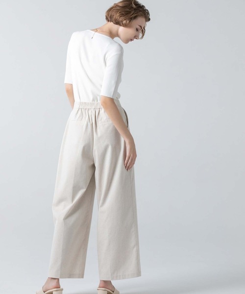 CEDNIE（セドニー）の「ハーフスリーブリブニット（ニット/セーター・レディース・ホワイト/ブラック・M）」の7枚目の写真