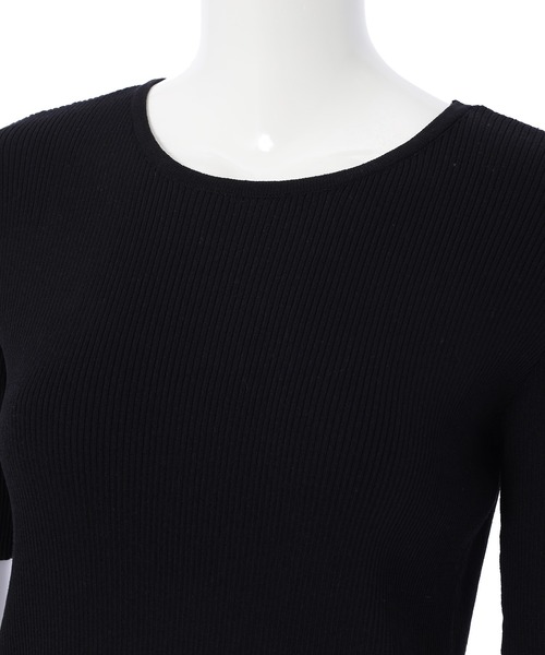 CEDNIE（セドニー）の「ハーフスリーブリブニット（ニット/セーター・レディース・ホワイト/ブラック・M）」の17枚目の写真