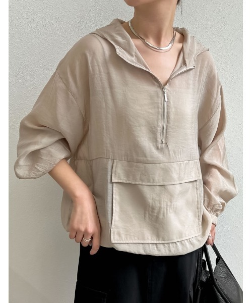 Re:EDIT（リエディ）の「シアードロスト長袖アノラックパーカー（その他トップス・レディース・ホワイト/モカ/ブラック/グレイッシュベージュ・LARGE/MEDIUM）」の4枚目の写真