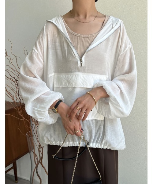 Re:EDIT（リエディ）の「シアードロスト長袖アノラックパーカー（その他トップス・レディース・ホワイト/モカ/ブラック/グレイッシュベージュ・LARGE/MEDIUM）」の15枚目の写真