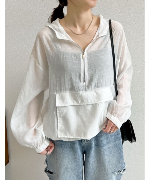 Re:EDIT（リエディ）の「シアードロスト長袖アノラックパーカー（その他トップス・レディース・ホワイト/モカ/ブラック/グレイッシュベージュ・LARGE/MEDIUM）」の5枚目の写真