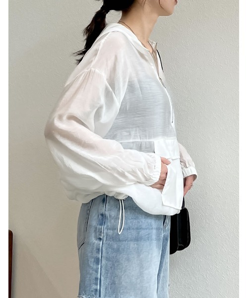 Re:EDIT（リエディ）の「シアードロスト長袖アノラックパーカー（その他トップス・レディース・ホワイト/モカ/ブラック/グレイッシュベージュ・LARGE/MEDIUM）」の6枚目の写真