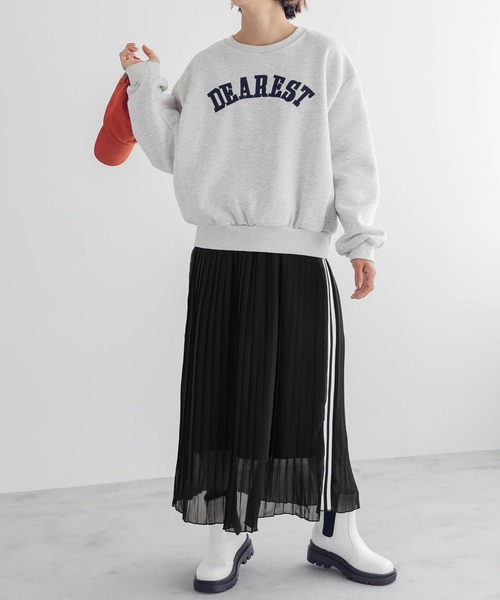 CONVERSE（コンバース）の「CONVERSE/コンバース ジョーゼットシアープリーツラインスカート（スカート・レディース・ブラック・M/L）」の5枚目の写真