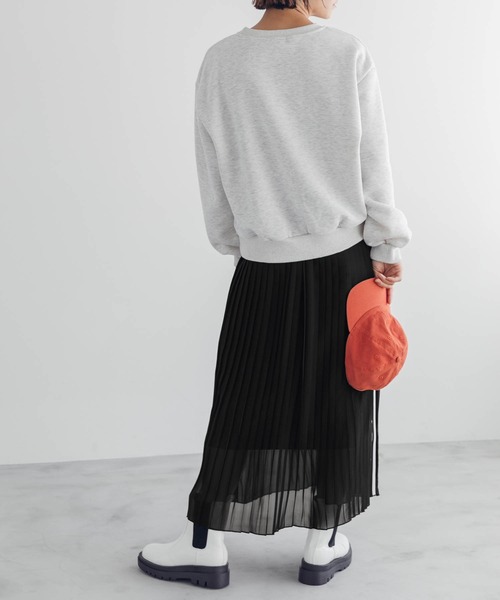 CONVERSE（コンバース）の「CONVERSE/コンバース ジョーゼットシアープリーツラインスカート（スカート・レディース・ブラック・M/L）」の7枚目の写真