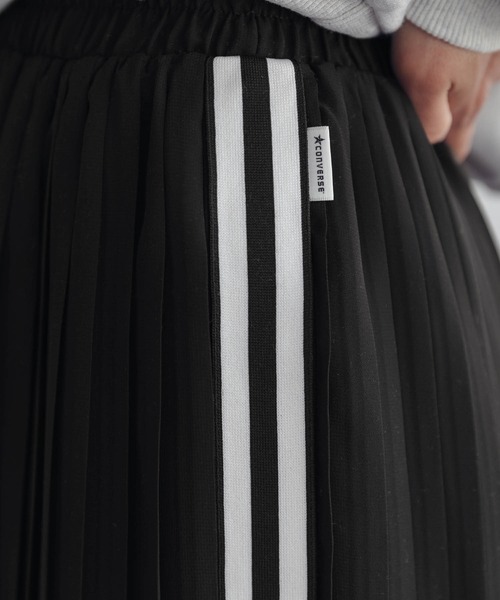 CONVERSE（コンバース）の「CONVERSE/コンバース ジョーゼットシアープリーツラインスカート（スカート・レディース・ブラック・M/L）」の10枚目の写真