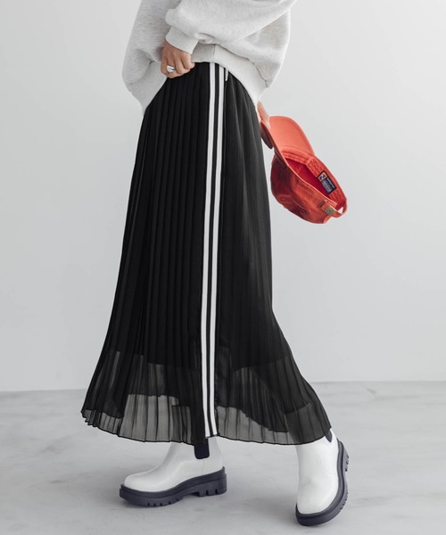 CONVERSE（コンバース）の「CONVERSE/コンバース ジョーゼットシアープリーツラインスカート（スカート・レディース・ブラック・M/L）」の17枚目の写真