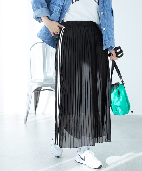 CONVERSE（コンバース）の「CONVERSE/コンバース ジョーゼットシアープリーツラインスカート（スカート・レディース・ブラック・M/L）」の18枚目の写真