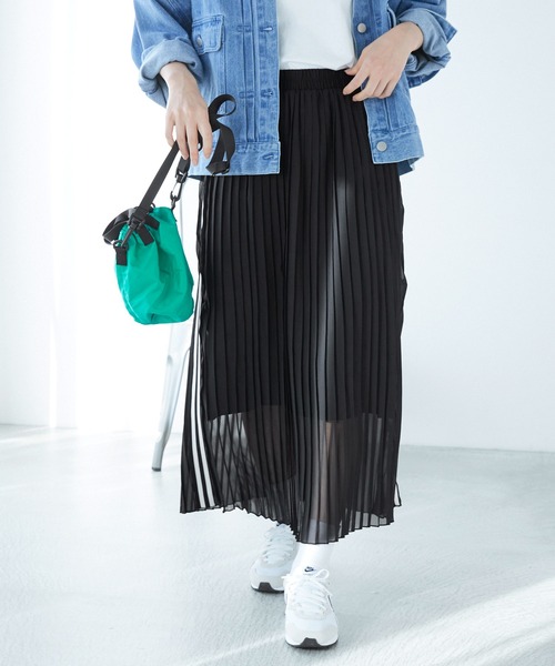 CONVERSE（コンバース）の「CONVERSE/コンバース ジョーゼットシアープリーツラインスカート（スカート・レディース・ブラック・M/L）」の19枚目の写真