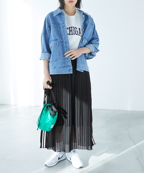 CONVERSE（コンバース）の「CONVERSE/コンバース ジョーゼットシアープリーツラインスカート（スカート・レディース・ブラック・M/L）」の21枚目の写真