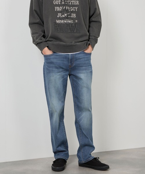 NAVY(ネイビー)の「毎日はきたくなるデニム「マイデニ」REGULAR STRAIGHT DENIM(デニムパンツ・メンズ・ワンウォッシュ/ブルー系1/ブラック/ブルー系3/ブラック系1/ブルー系2・32inch/36inch/28inch/31inch/29inch/33inch/30inch/34inch/27inch)」の5枚目の写真