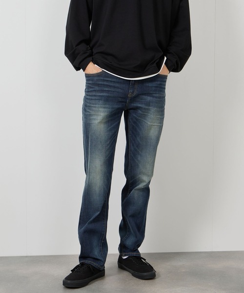 NAVY(ネイビー)の「毎日はきたくなるデニム「マイデニ」REGULAR STRAIGHT DENIM(デニムパンツ・メンズ・ワンウォッシュ/ブルー系1/ブラック/ブルー系3/ブラック系1/ブルー系2・32inch/36inch/28inch/31inch/29inch/33inch/30inch/34inch/27inch)」の6枚目の写真