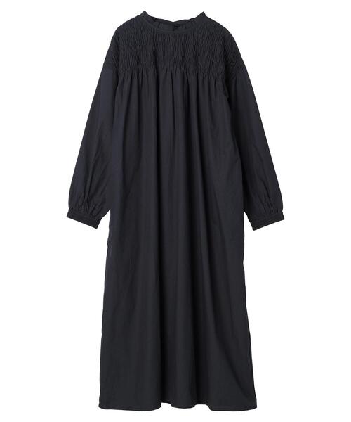 CRAFT STANDARD BOUTIQUE(クラフトスタンダードブティック)の「ハイネックシャーリングワンピース *◆(ワンピース・レディース・チャコールグレー/ブラウン/オフホワイト・FREE)」の5枚目の写真