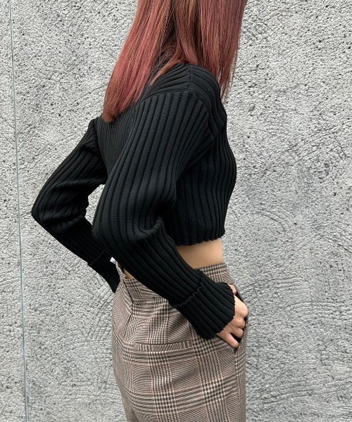 FIG&VIPER（フィグアンドバイパー）の「ボトルネックショート丈リブニット（ニット/セーター・レディース・ホワイト/ブラック/ブラウン/ダークブルー・FREE）」の17枚目の写真