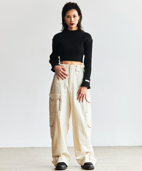 FIG&VIPER（フィグアンドバイパー）の「ボトルネックショート丈リブニット（ニット/セーター・レディース・ホワイト/ブラック/ブラウン/ダークブルー・FREE）」の18枚目の写真